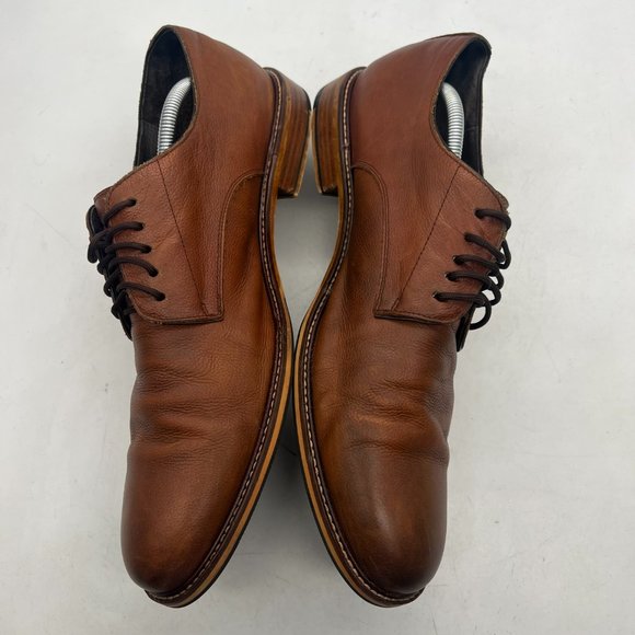 Aston Grey Shoes Men`s Size 12 Orlando Dress Oxford Brown Leather  plain Toe - Picture 7 of 10